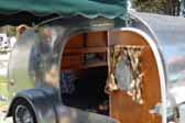1947 Kit Teardrop Trailer With Wood Paneling and Canvas Awning